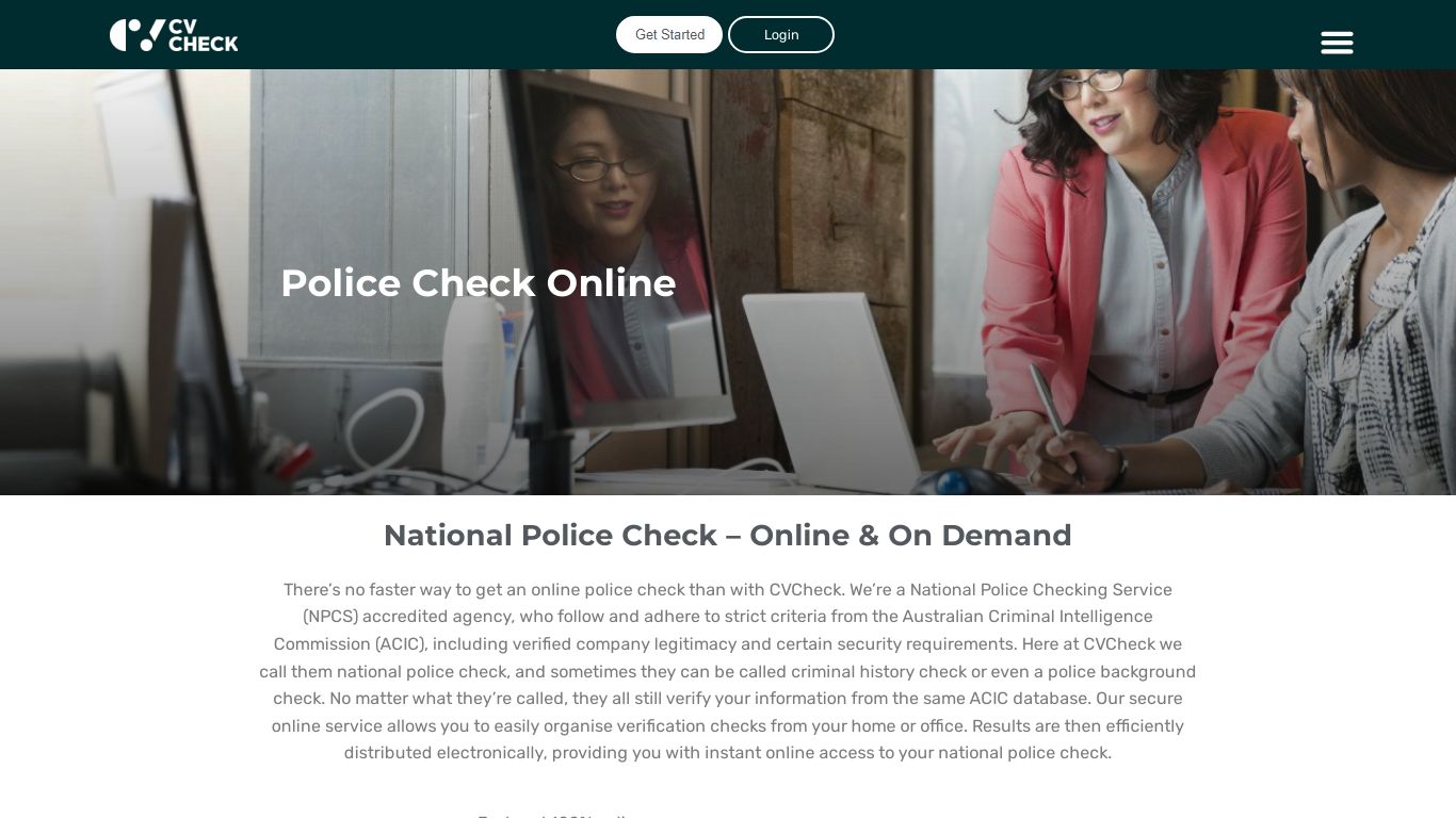 National Police Checks Online | Efficient & Reliable Services - CVCheck